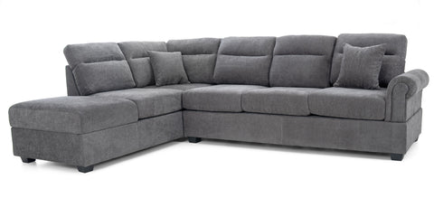Dimos Sectional Sofa Set Left Arm W/Storage Box Gray - SF2545