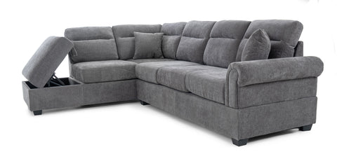 Dimos Sectional Sofa Set Left Arm W/Storage Box Gray - SF2545