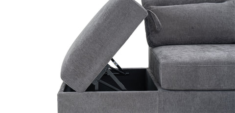 Dimos Sectional Sofa Set Left Arm W/Storage Box Gray - SF2545