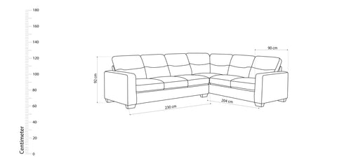 كنب زاوية رمادي - 5424