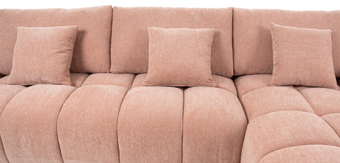 كنب زاوية مع كرسي استرخاء على شكل حرف L لون الوردي - HY-9119