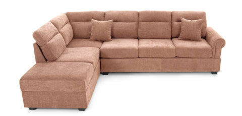 Dimos Sectional Sofa Set Left Arm W/Storage Box Orange - SF2545