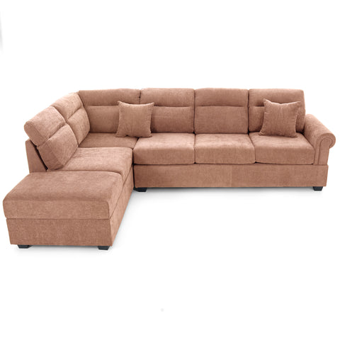 Dimos Sectional Sofa Set Left Arm W/Storage Box Orange - SF2545
