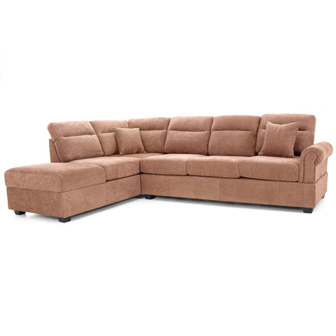 Dimos Sectional Sofa Set Left Arm W/Storage Box Orange - SF2545