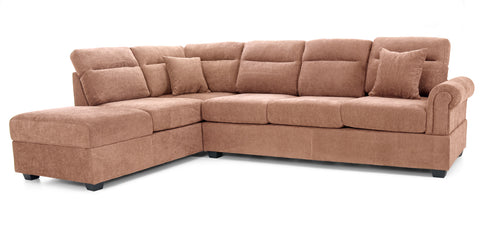 Dimos Sectional Sofa Set Left Arm W/Storage Box Orange - SF2545