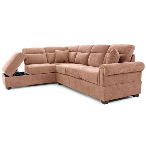 Dimos Sectional Sofa Set Left Arm W/Storage Box Orange - SF2545