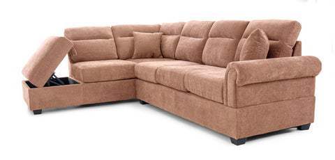 Dimos Sectional Sofa Set Left Arm W/Storage Box Orange - SF2545