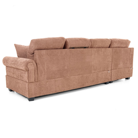 Dimos Sectional Sofa Set Left Arm W/Storage Box Orange - SF2545