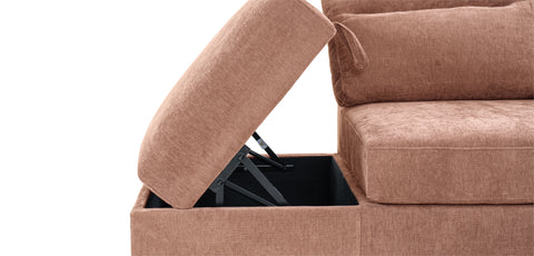 Dimos Sectional Sofa Set Left Arm W/Storage Box Orange - SF2545