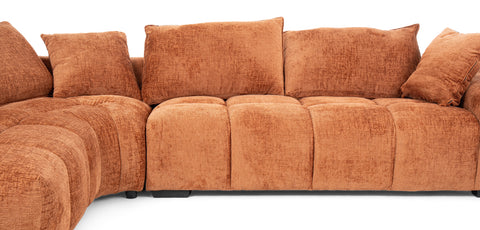 كنب زاوية مع كرسي استرخاء لون برتقالي - HY-9259