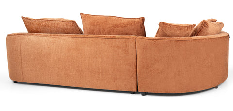 كنب زاوية مع كرسي استرخاء لون برتقالي - HY-9259