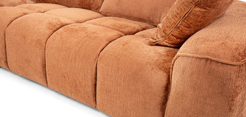 كنب زاوية مع كرسي استرخاء لون برتقالي - HY-9259