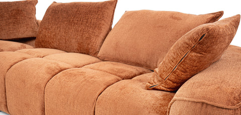 كنب زاوية مع كرسي استرخاء لون برتقالي - HY-9259