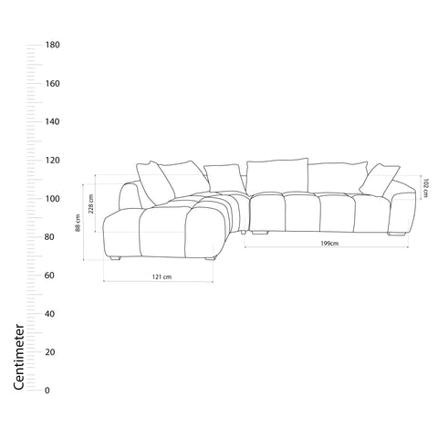 Dimos Sectional Set R-Chaise Orange - HY-9259