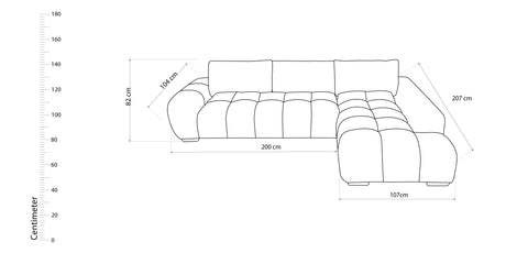Dimos Sectional Set L-Chaise Pink - HY-9119