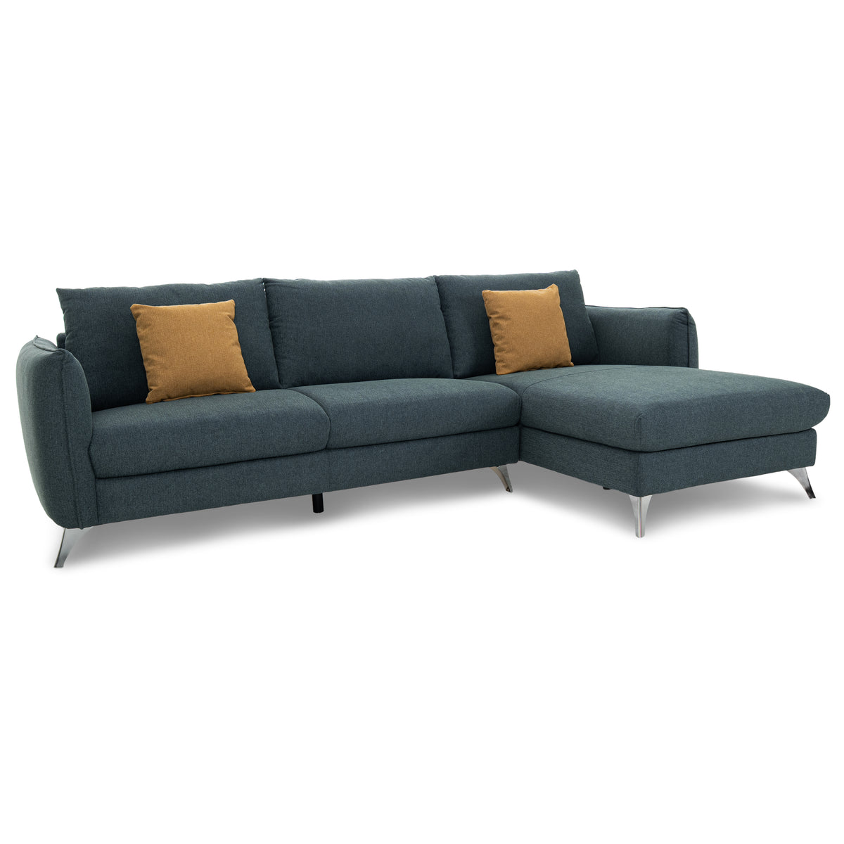 Dimos Corner Sofa Lounge Set with Pillow R-Chaise Turquoise - V1866