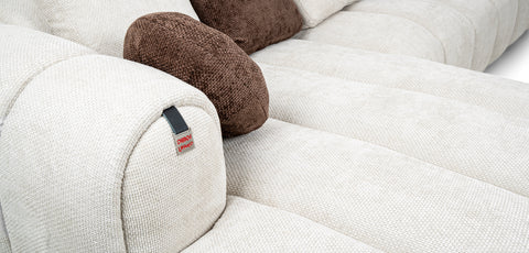 طقم كنب زاوية مع كرسي استرخاء على شكل حرف L، لون أبيض - HY-9287B