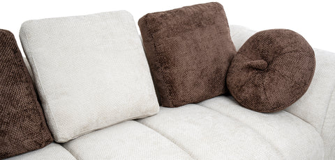 طقم كنب زاوية مع كرسي استرخاء على شكل حرف L، لون أبيض - HY-9287B