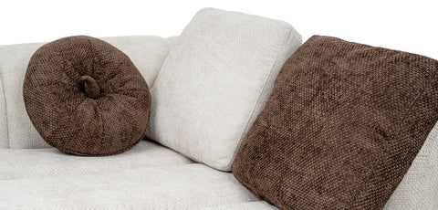 طقم كنب زاوية مع كرسي استرخاء على شكل حرف L، لون أبيض - HY-9287B