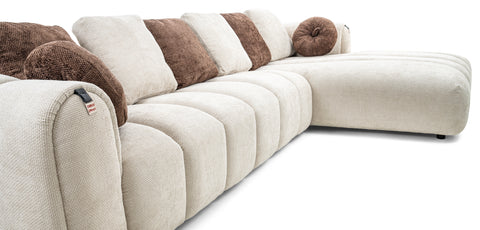 كنب زاوية مع كرسي استرخاء لون أبيض - HY-9287B