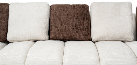 كنب زاوية مع كرسي استرخاء لون أبيض - HY-9287B