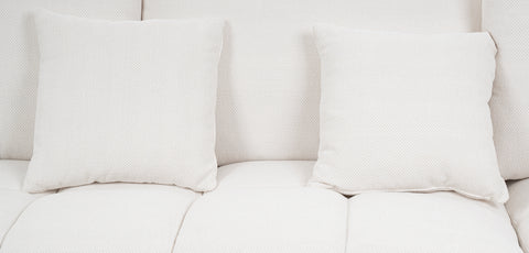 كنب زاوية مع كرسي استرخاء على شكل حرف L، لون أبيض - HY-9119