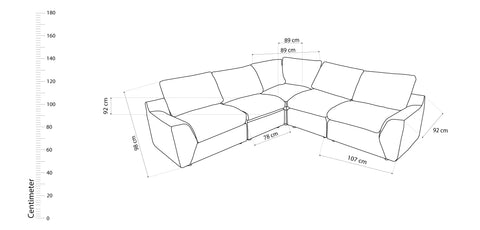 Dimos Sectional Set White - HY-9298