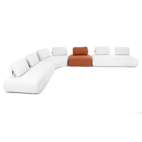 Dimos Corner Modular Sofa Set White - WKS22