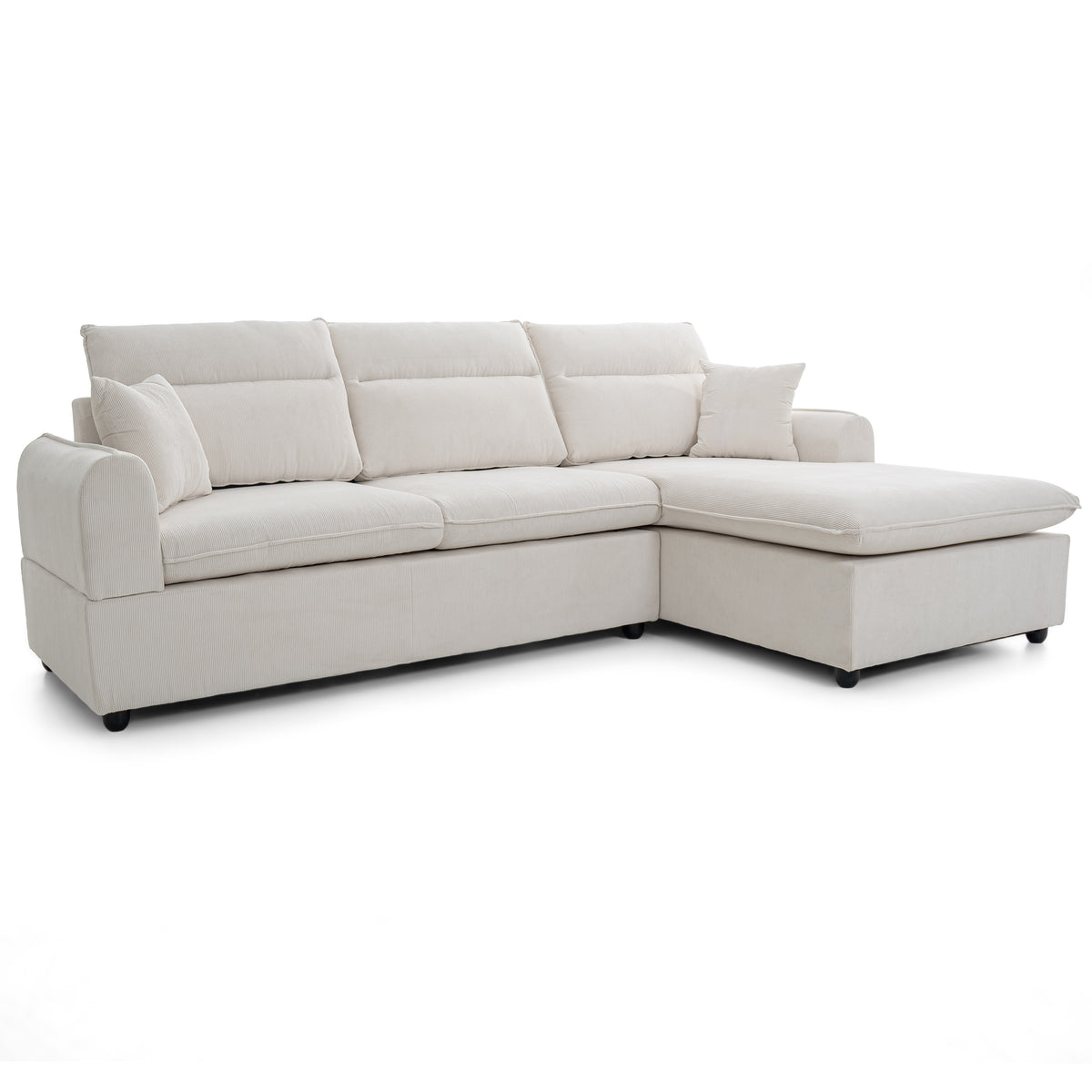 طقم كنبة ديموس الركنية بذراع يسار – بيج – SF2557