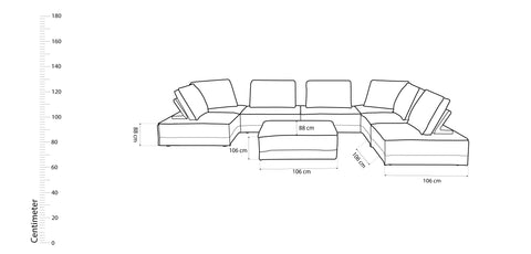 Sectional Set WHITE - SS3493AF