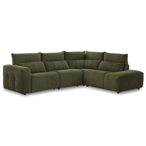 Dimos Sectional Set R-Chaise Couch W/Electric Function Green - RD3511A