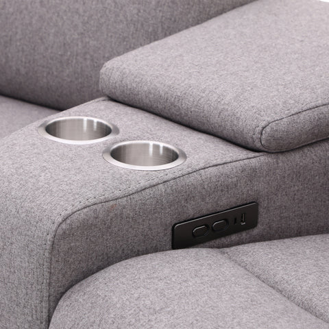 Dimos Sectional Set With Electric Function Grey - RD3446EF