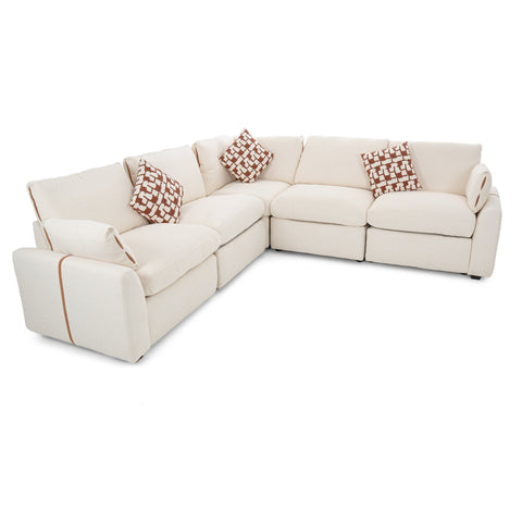 Dimos Sectional Reclining Set W/Electric Function White - 83561