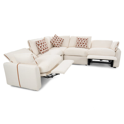 Dimos Sectional Reclining Set W/Electric Function White - 83561
