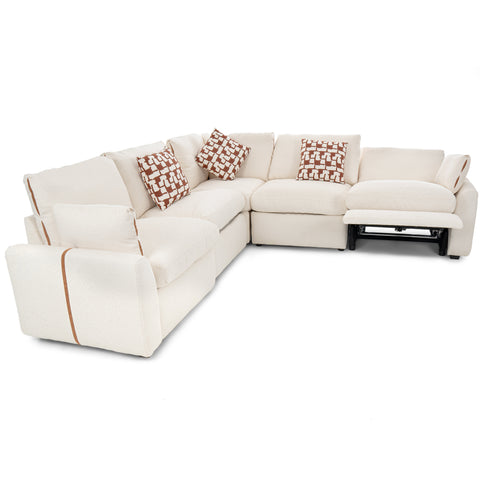 Dimos Sectional Reclining Set W/Electric Function White - 83561