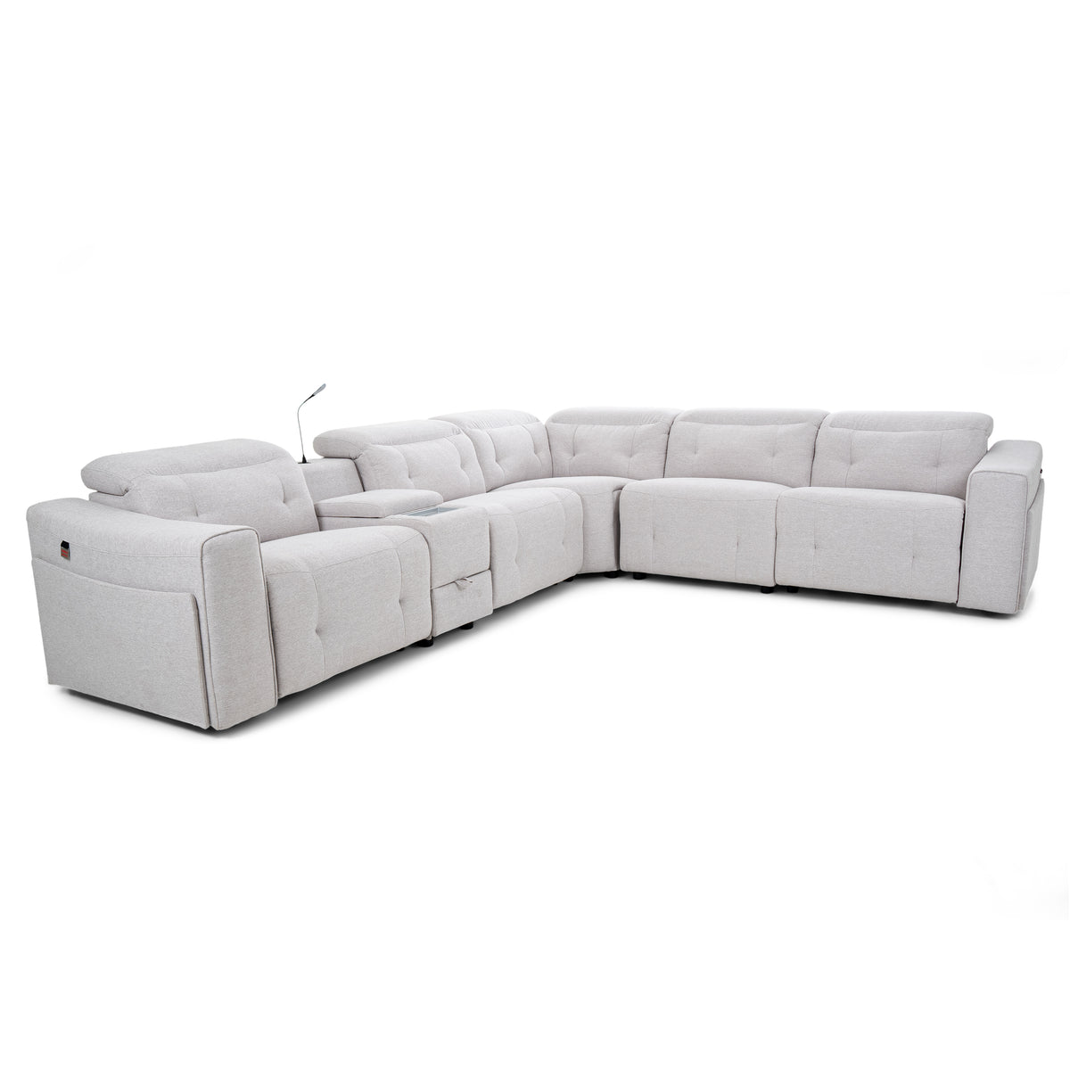 Dimos Sectional Reclining Set W/Electric Function Grey - 8905