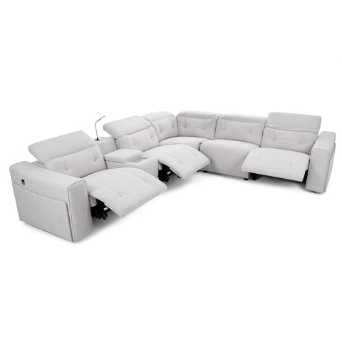 Dimos Sectional Reclining Set W/Electric Function Grey - 8905