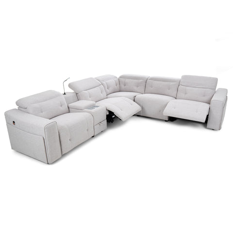 Dimos Sectional Reclining Set W/Electric Function Grey - 8905
