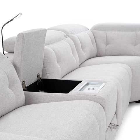 Dimos Sectional Reclining Set W/Electric Function Grey - 8905