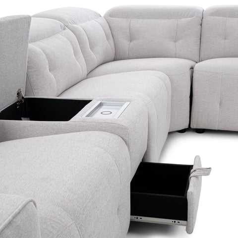 Dimos Sectional Reclining Set W/Electric Function Grey - 8905