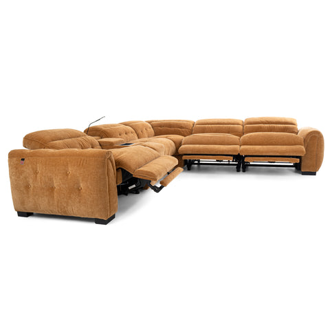 Dimos Sectional Reclining Set W/Electric Function Orange - 83888