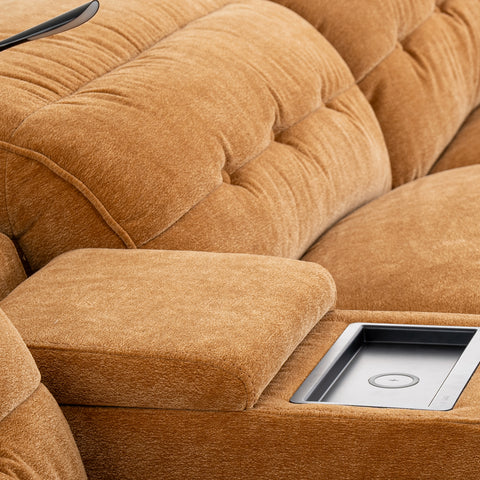 Dimos Sectional Reclining Set W/Electric Function Orange - 83888