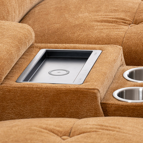 Dimos Sectional Reclining Set W/Electric Function Orange - 83888