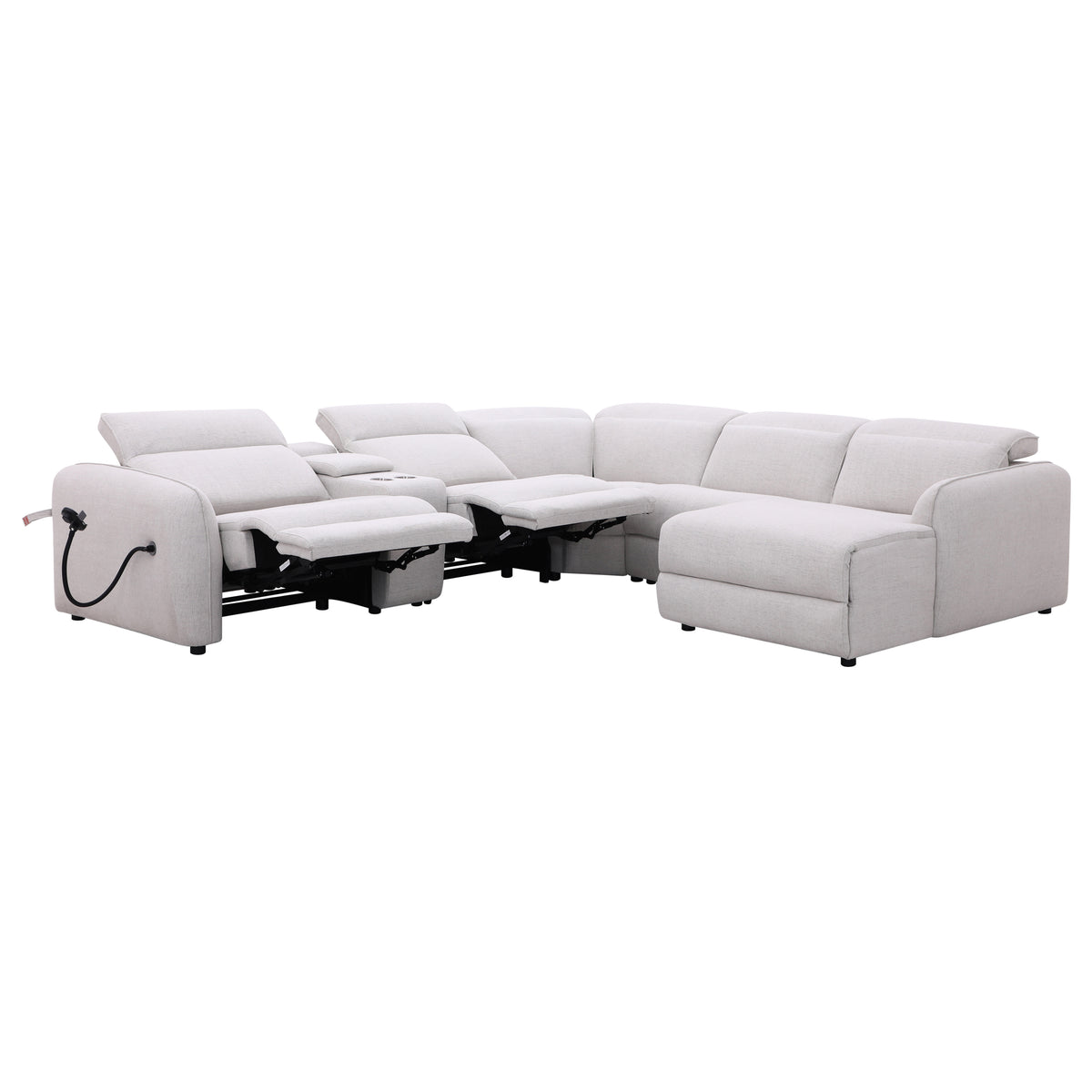 Dimos Sectional Sofa Set W/Function White - RD5607A