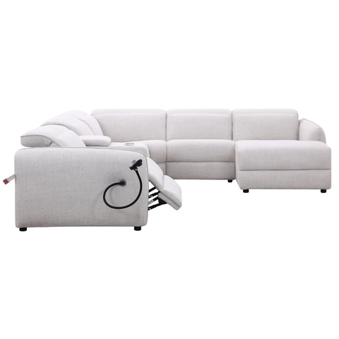 Dimos Sectional Sofa Set W/Function White - RD5607A