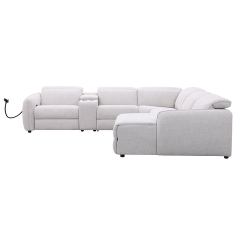 Dimos Sectional Sofa Set W/Function White - RD5607A