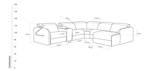 Dimos Sectional Sofa Set W/Function White - RD5607A