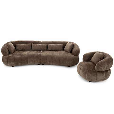 كنبة ديموس بثلاث مقاعد بني - DS1120-3D