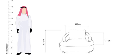 كنب كرسي لون أبيض - 2313