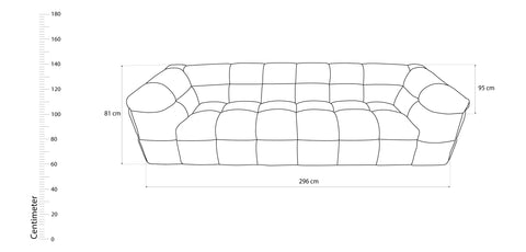 Dimos Sofa Four Seater Green - HY-9222C